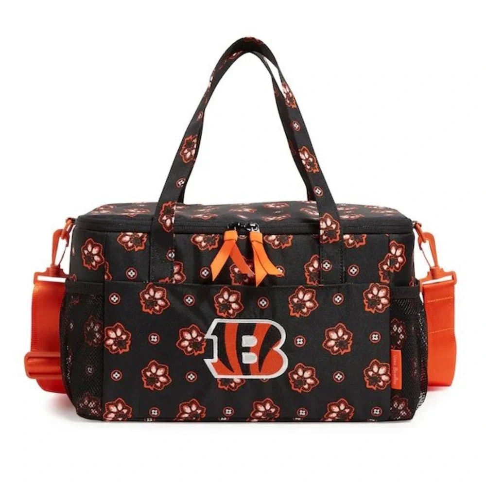 Vera Bradley NFL Cincinnati Bengals Cooler Bag Black Orange Bandana NWT‎ $110